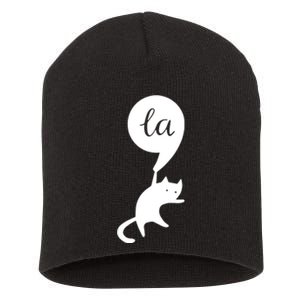 Retro Cat Comma La Kamala Harris For President 2024 Election Short Acrylic Beanie