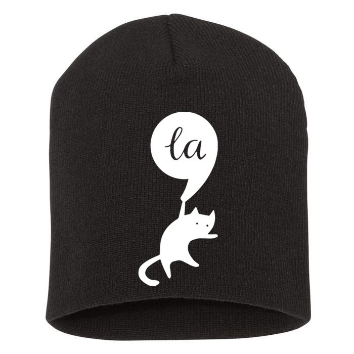 Retro Cat Comma La Kamala Harris For President 2024 Election Short Acrylic Beanie