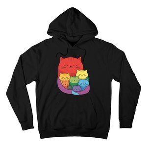 Rainbow Cats Colorful And Cute Cat Lover Design Hoodie