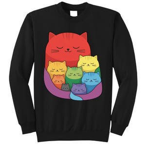 Rainbow Cats Colorful And Cute Cat Lover Design Sweatshirt