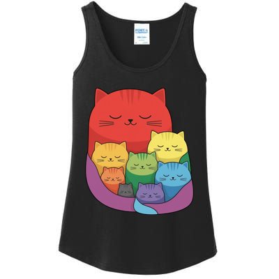 Rainbow Cats Colorful And Cute Cat Lover Design Ladies Essential Tank