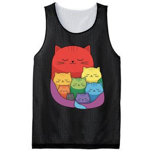 Rainbow Cats Colorful And Cute Cat Lover Design Mesh Reversible Basketball Jersey Tank