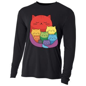 Rainbow Cats Colorful And Cute Cat Lover Design Cooling Performance Long Sleeve Crew