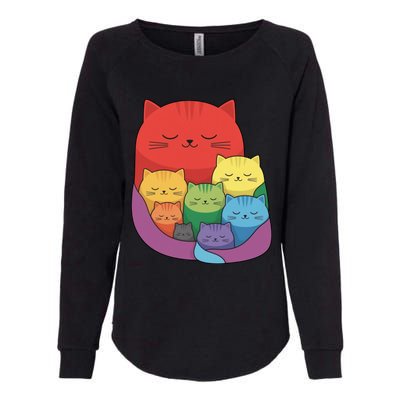 Rainbow Cats Colorful And Cute Cat Lover Design Womens California Wash Sweatshirt