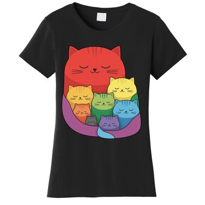 Rainbow Cats Colorful And Cute Cat Lover Design Women's T-Shirt