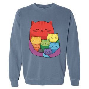 Rainbow Cats Colorful And Cute Cat Lover Design Garment-Dyed Sweatshirt