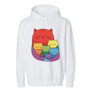 Rainbow Cats Colorful And Cute Cat Lover Design Garment-Dyed Fleece Hoodie