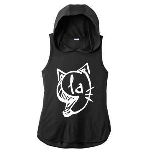 Retro Cat Comma La Kamala Harris For President 2024 Election Ladies PosiCharge Tri-Blend Wicking Draft Hoodie Tank