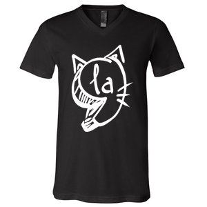 Retro Cat Comma La Kamala Harris For President 2024 Election V-Neck T-Shirt