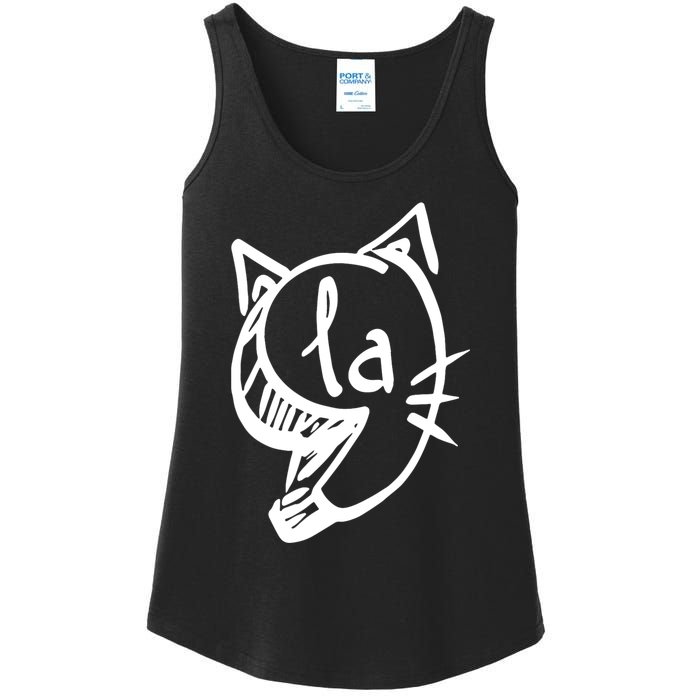 Retro Cat Comma La Kamala Harris For President 2024 Election Ladies Essential Tank