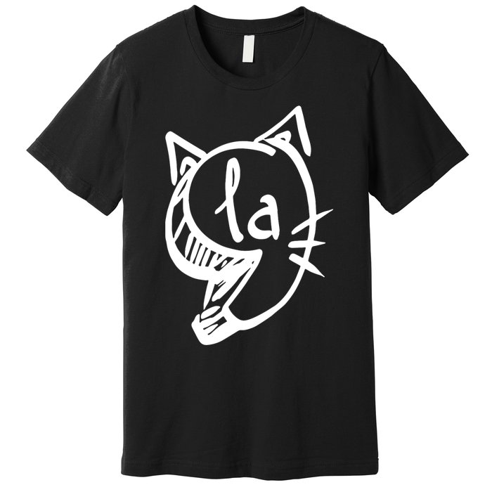 Retro Cat Comma La Kamala Harris For President 2024 Election Premium T-Shirt