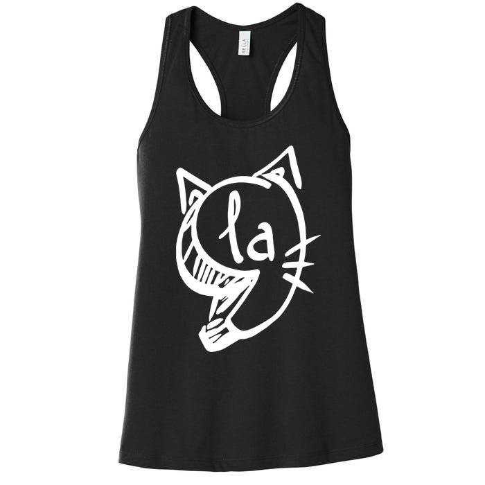 Retro Cat Comma La Kamala Harris For President 2024 Election Women's Racerback Tank