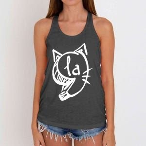 Retro Cat Comma La Kamala Harris For President 2024 Election Women's Knotted Racerback Tank