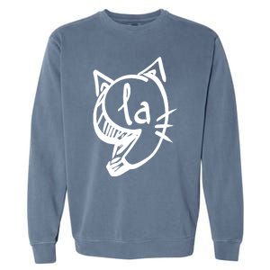 Retro Cat Comma La Kamala Harris For President 2024 Election Garment-Dyed Sweatshirt