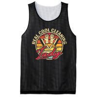 Real Cool Cleaning Lady Vintage Funny Women Cleaning Crew Mesh Reversible Basketball Jersey Tank