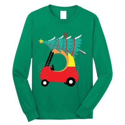 Red Car Christmas Kids Cute Christmas Long Sleeve Shirt