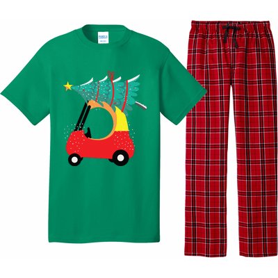 Red Car Christmas Kids Cute Christmas Pajama Set