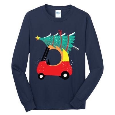 Red Car Christmas Kids Cute Christmas Tall Long Sleeve T-Shirt