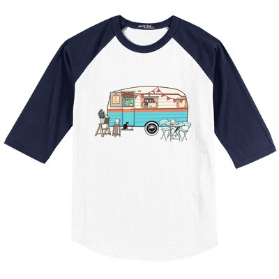 Rv Camper Camping Crew Road Trip Gift Baseball Sleeve Shirt