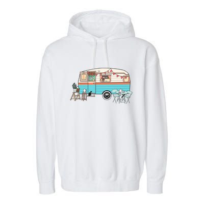 Rv Camper Camping Crew Road Trip Gift Garment-Dyed Fleece Hoodie