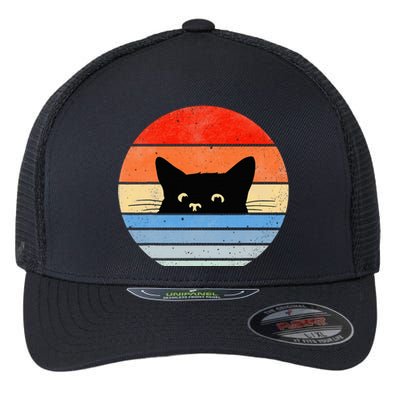 Retro Cat Cat Lover Cat Owner Cute Cat Flexfit Unipanel Trucker Cap