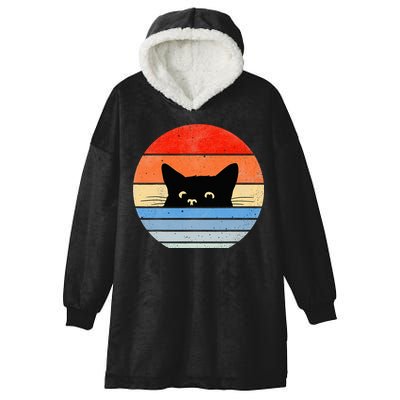 Retro Cat Cat Lover Cat Owner Cute Cat Hooded Wearable Blanket