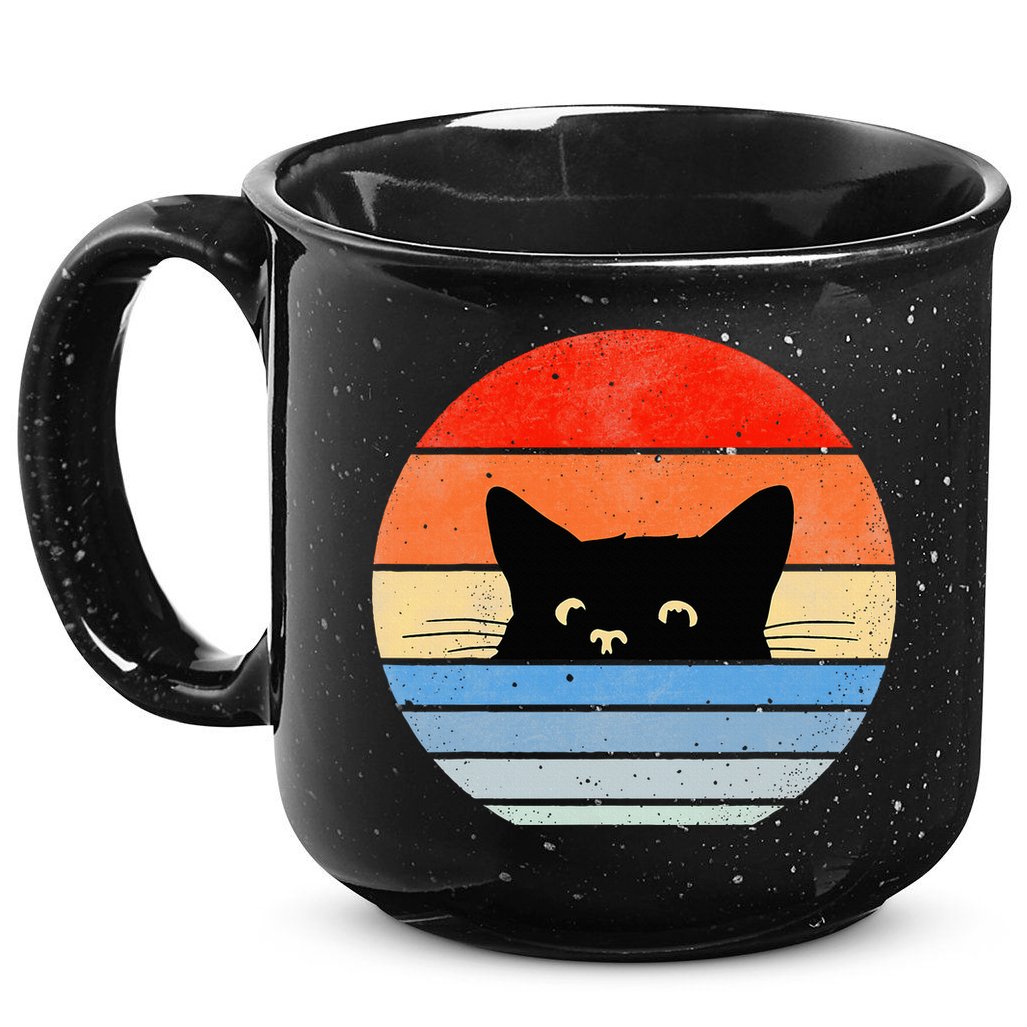 Retro Cat Cat Lover Cat Owner Cute Cat 15oz Campfire Ceramic Mug