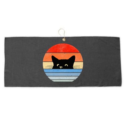 Retro Cat Cat Lover Cat Owner Cute Cat Large Microfiber Waffle Golf Towel