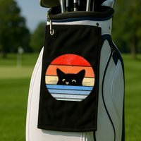 Retro Cat Cat Lover Cat Owner Cute Cat Golf Towel