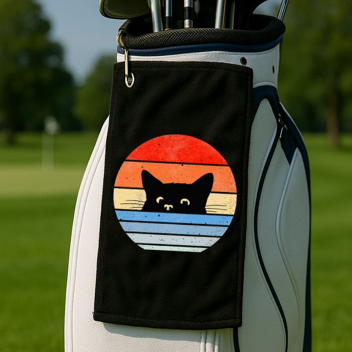 Retro Cat Cat Lover Cat Owner Cute Cat Golf Towel