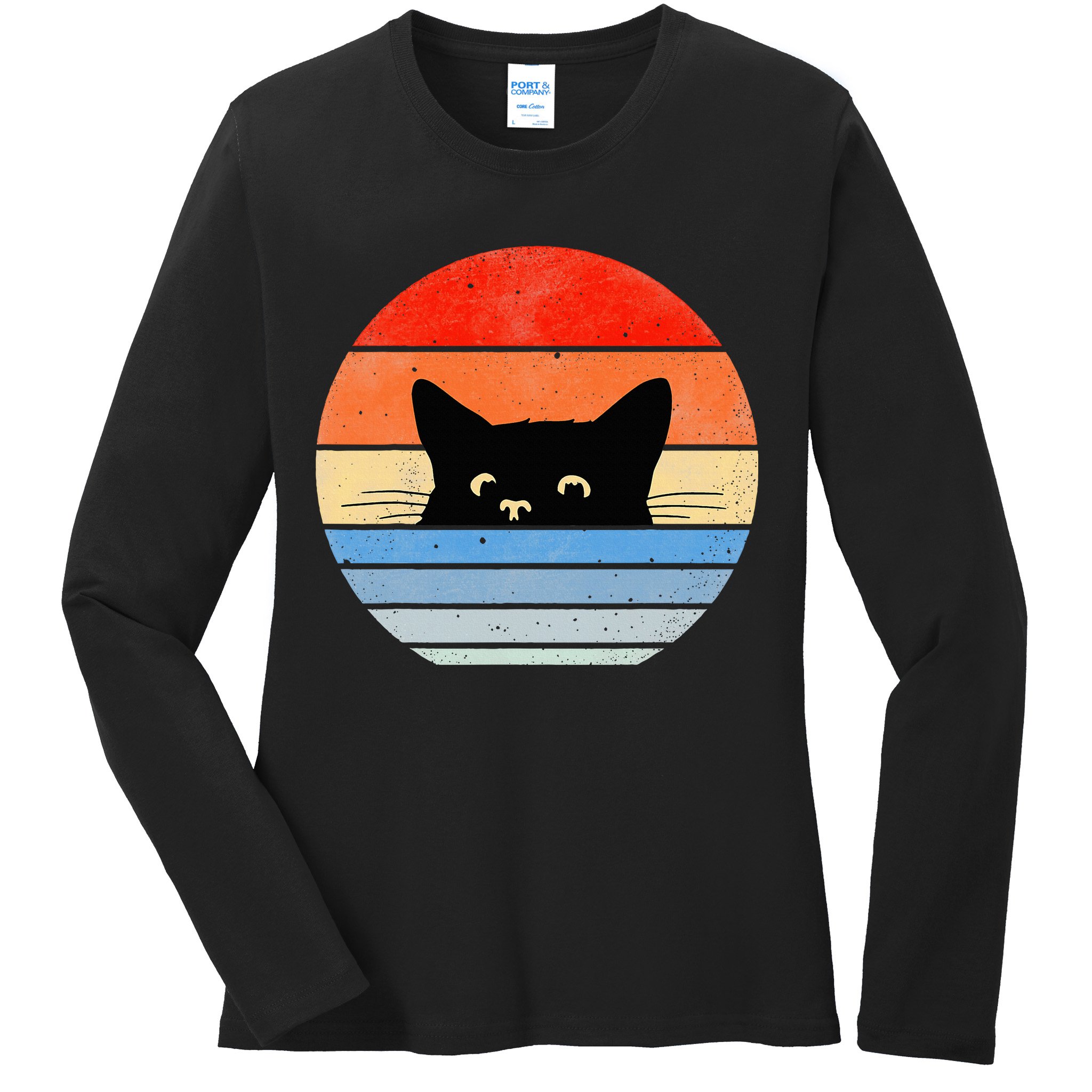 Retro Cat Cat Lover Cat Owner Cute Cat Ladies Long Sleeve Shirt