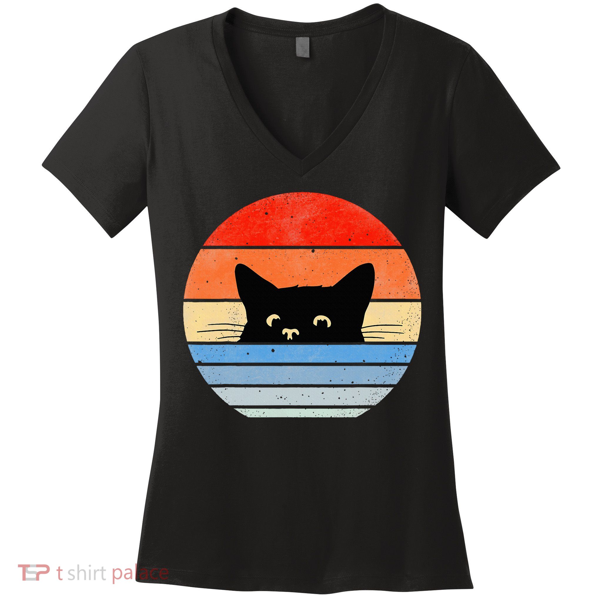 Retro Cat Cat Lover Cat Owner Cute Cat Women's V-Neck T-Shirt
