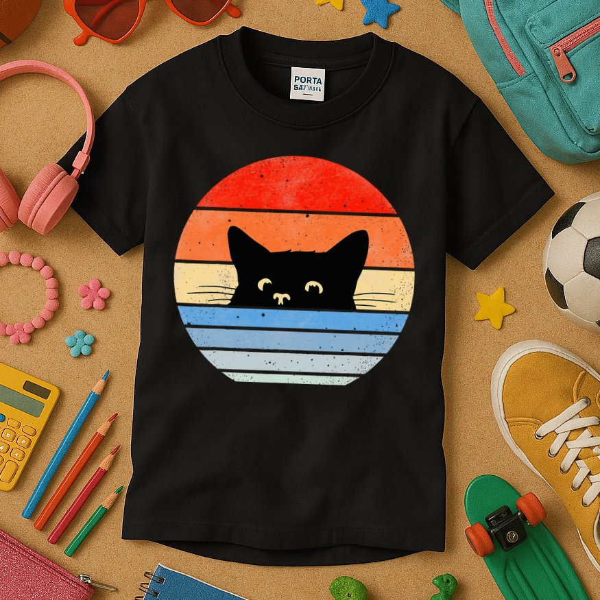 Retro Cat Cat Lover Cat Owner Cute Cat Kids T-Shirt