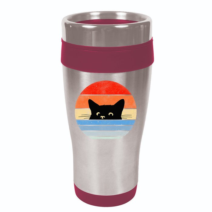 Retro Cat Cat Lover Cat Owner Cute Cat 16oz Travel Tumbler