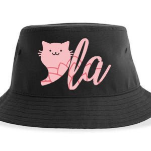 Retro Cat Comma La Kamala Harris For President 2024 Election Sustainable Bucket Hat