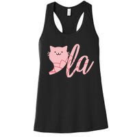 Retro Cat Comma La Kamala Harris For President 2024 Election Women's Racerback Tank