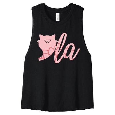 Retro Cat Comma La Kamala Harris For President 2024 Election Women's Racerback Cropped Tank