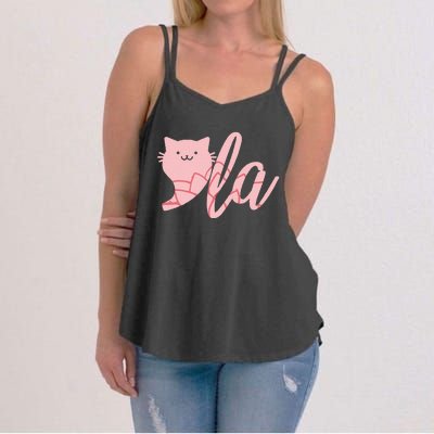 Retro Cat Comma La Kamala Harris For President 2024 Election Women's Strappy Tank