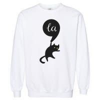 Retro Cat Comma La Kamala Harris For President 2024 Election Garment-Dyed Sweatshirt