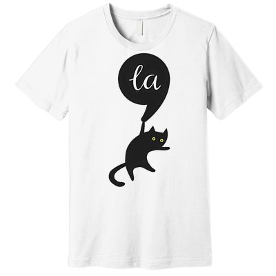 Retro Cat Comma La Kamala Harris For President 2024 Election Premium T-Shirt