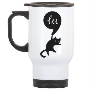 Retro Cat Comma La Kamala Harris For President 2024 Election Stainless Steel Travel Mug