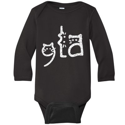 Retro Cat Comma La Kamala Harris For President 2024 Baby Long Sleeve Bodysuit