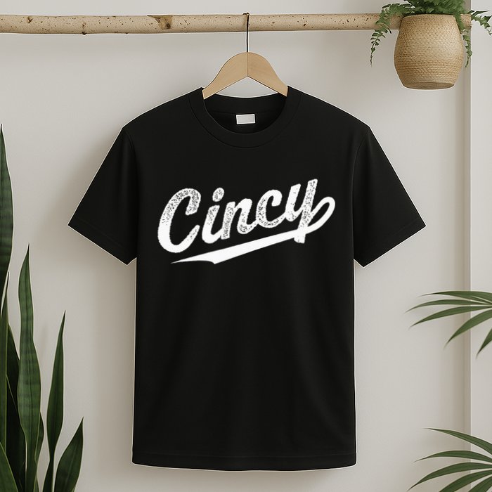 Retro Cincy Cincinnati Ohio Vintage Cursive Script Throwback T-Shirt