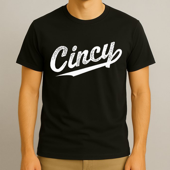 Retro Cincy Cincinnati Ohio Vintage Cursive Script Throwback T-Shirt