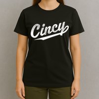 Retro Cincy Cincinnati Ohio Vintage Cursive Script Throwback T-Shirt