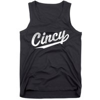Retro Cincy Cincinnati Ohio Vintage Cursive Script Throwback Tank Top