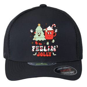 Retro Christmas Coffee Christmas Tree Retro Holiday Funny Gift Flexfit Unipanel Trucker Cap