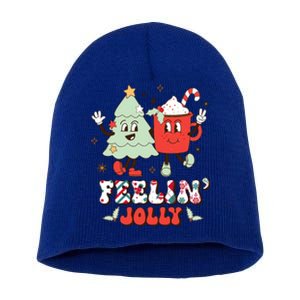 Retro Christmas Coffee Christmas Tree Retro Holiday Funny Gift Short Acrylic Beanie