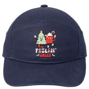 Retro Christmas Coffee Christmas Tree Retro Holiday Funny Gift 7-Panel Snapback Hat