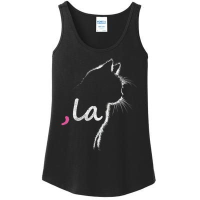 Retro Cat Comma La Cat Ladie La Ladies Essential Tank